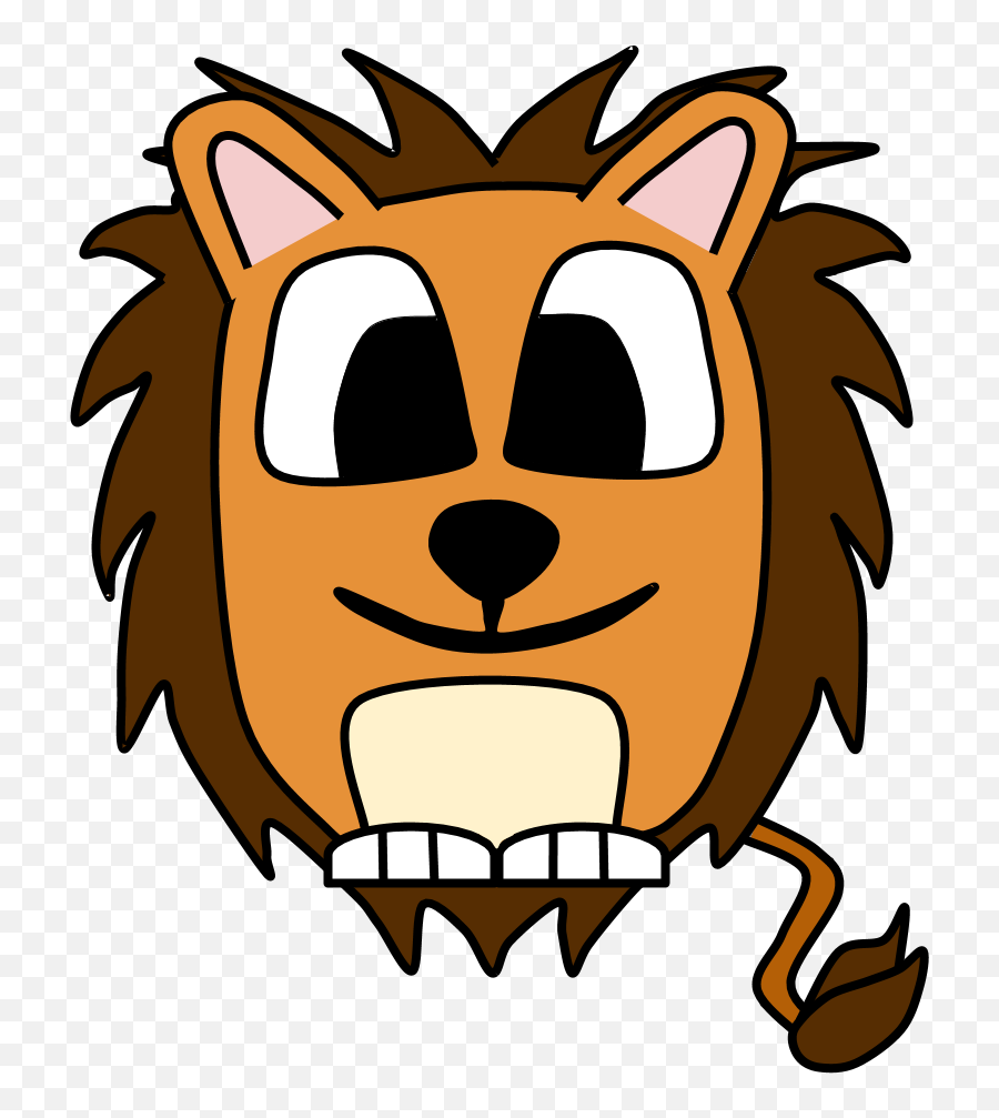 Lion Big Eyes Cartoon Animal - Lion Clipart Full Size Lion Emoji,Lion Emoji Png
