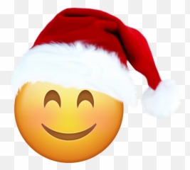 Santa Emoij Cute Love Blush Christmas - Transparent Background Christmas Hat Png Emoji,Snow Emoticon