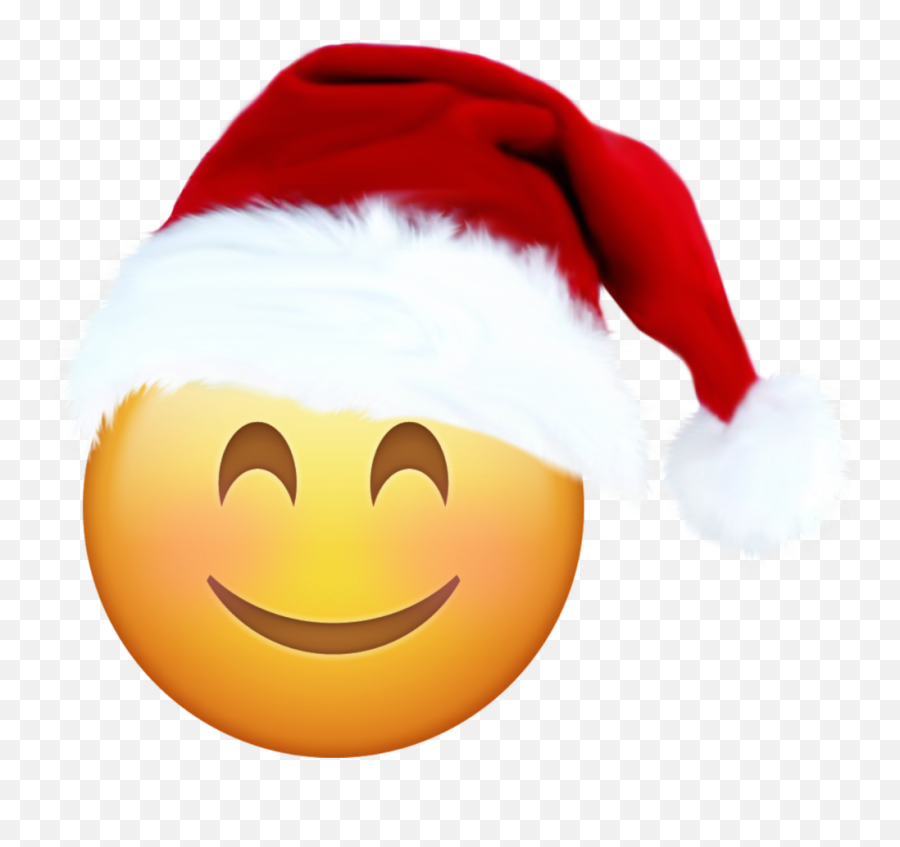 Santa Emoij Cute Love Blush Christmas - Transparent Background Christmas Hat Png Emoji,Snow Emoticon