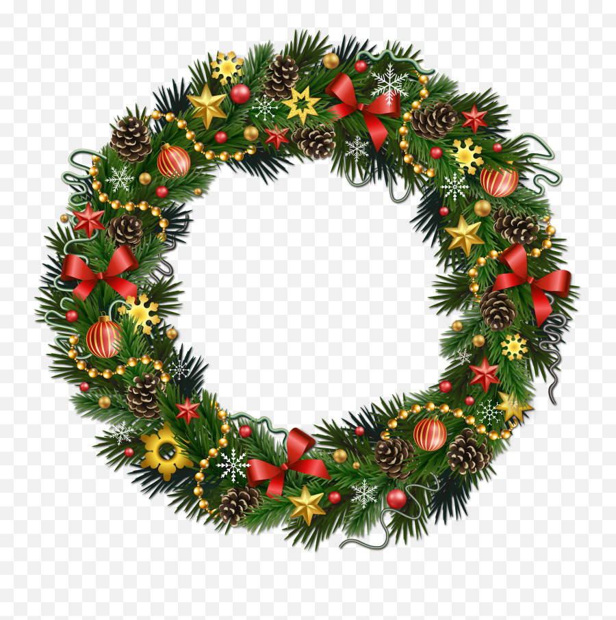 Ornament Clipart Blue Christmas Wreath - Holiday Wreath Transparent Background Emoji,Christmas Wreath Emoji