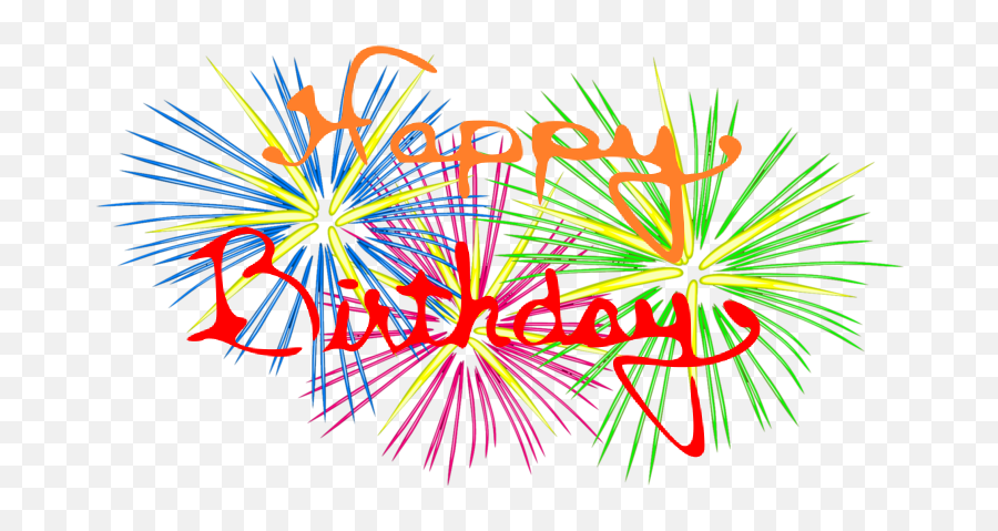 Bday And Fireworks - Happy Birthday Fireworks Clipart Emoji,Happy Birthday Emoticons Text
