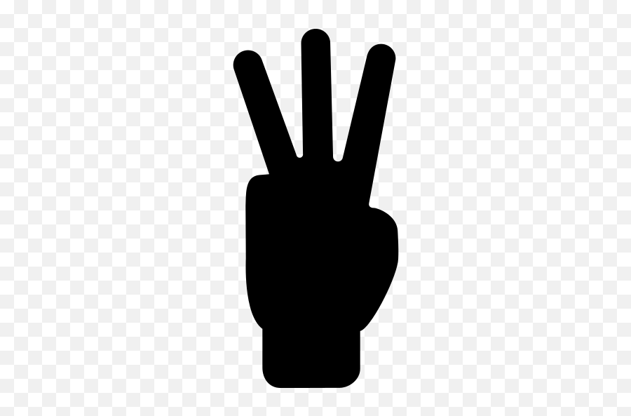 Finger Icon Png At Getdrawings - Three Fingers Silhouette Emoji,Crossing Fingers Emoji