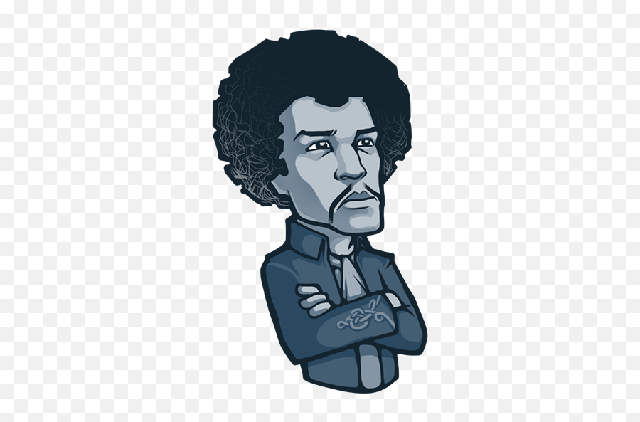 Moar - Jimi Hendrix Simple Drawing Emoji,Telegram Emoji Stickers