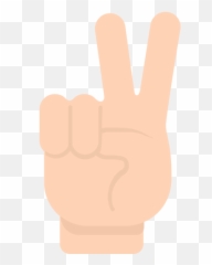 Victory Hand Emoji - With Black Background