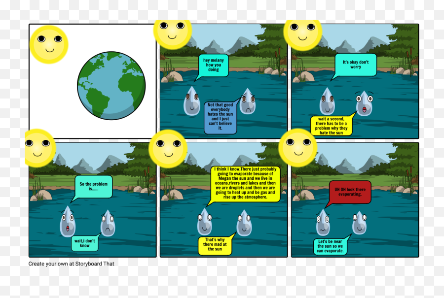 The Water Cycle 1 Storyboard By 1c3374c7 - Smiley Emoji,I Dont Know Emoticon