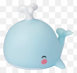 Transparent Whale Adorable Cartoon - Blue Night Light Emoji