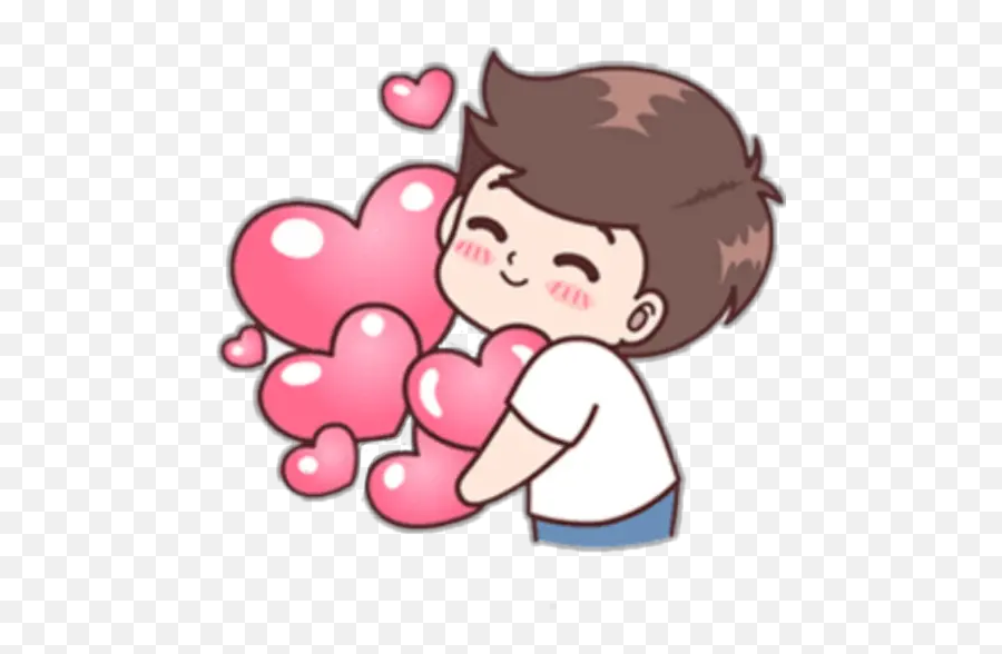 Boobib Boy 100 Vol 1 Stickers For Whatsapp - Romantic Love Couple Stickers Emoji,Letter And Boy Emoji