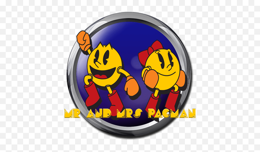 Mr U0026 Mrs Pac - Man Wheel Art Tarcisio Style U2013 Vpinballcom Mr Y Miss Pac Man Emoji,Stern Emoticon