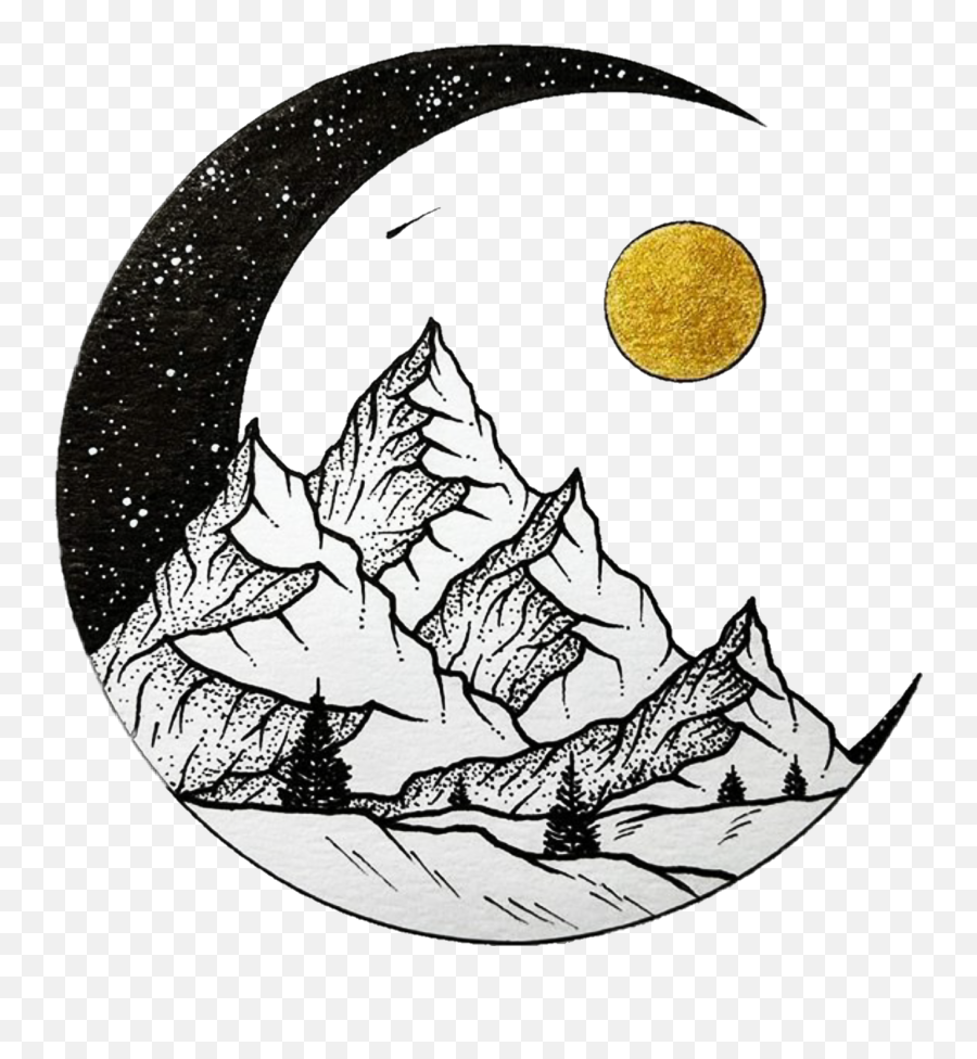 Moon Moonlight Landscape Sticker - Drawings Moon Emoji,Boat Moon Emoji