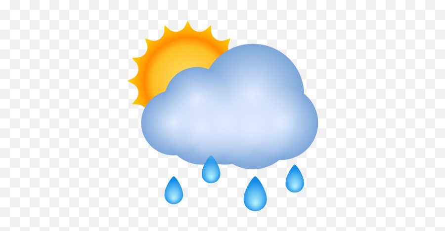 Sun Behind Rain Cloud Icon - Clip Art Emoji,Rain Cloud Emoji