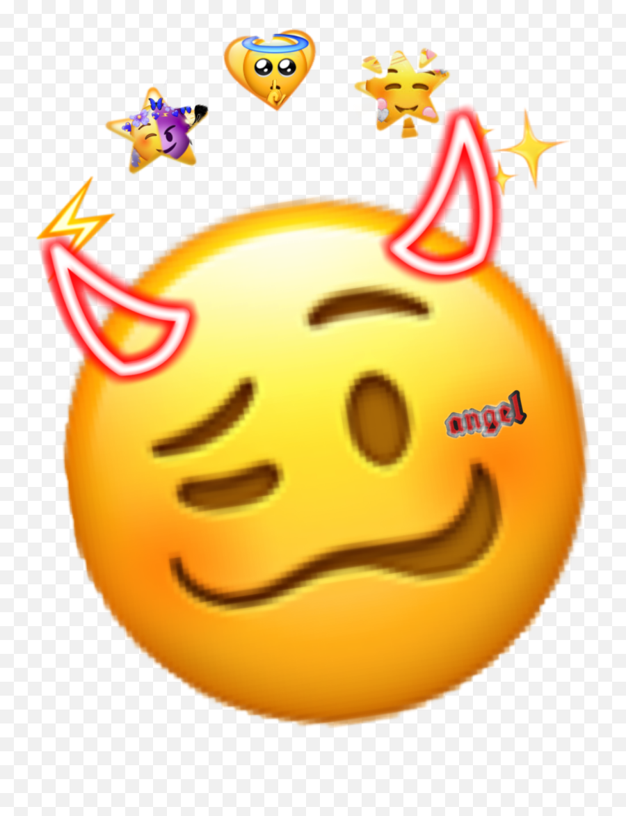 Emoji Angel Ange Démon Diable Sticker - Happy,Emojie Worl D