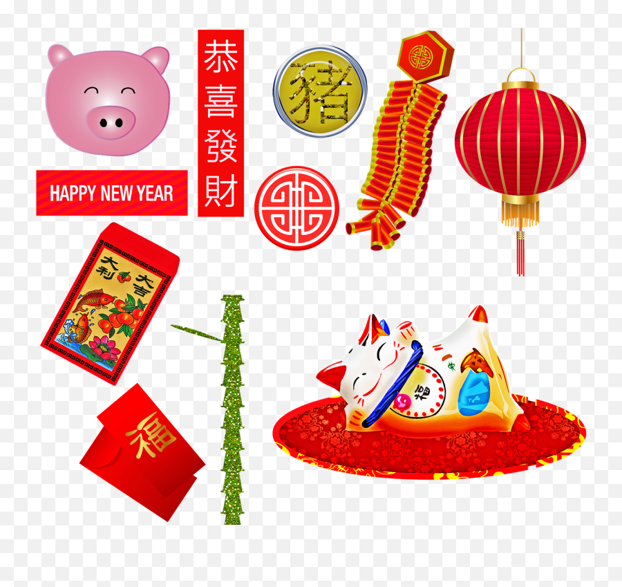 Chinese New Year Year Of The Pig Firecrackers Chinese - Happy New Year 2020 China Png Emoji,Roller Coaster Emoji