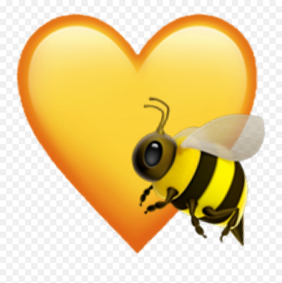 Heart Yellow Bee Cute Sticker By Madeleine Marie - Happy Emoji,Emoji Bee