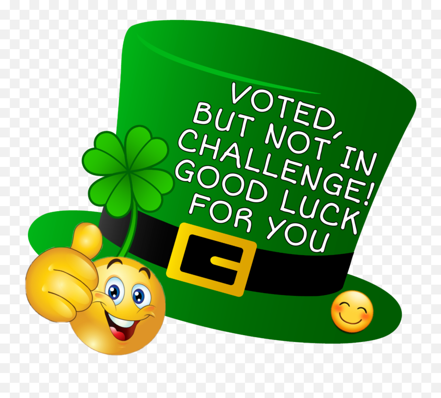 Luck Votedforyou Chellenge Cloverleaf Thumbsup - St Patrick Day Png Emoji,Luck Emoji