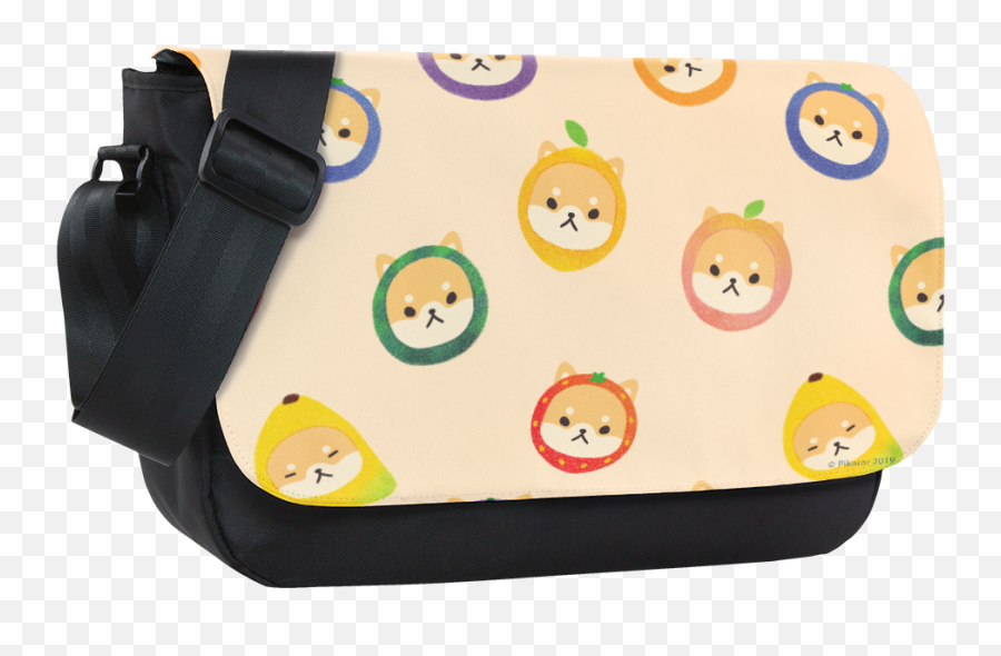 Fruithead Shiba Toss Sublimated Messenger Flap - Doki Doki Literature Emoji,Owl Emoticon