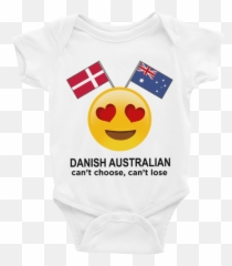Danish Australian Baby Romper - Cute November Babies Emoji,Danish Flag Emoji
