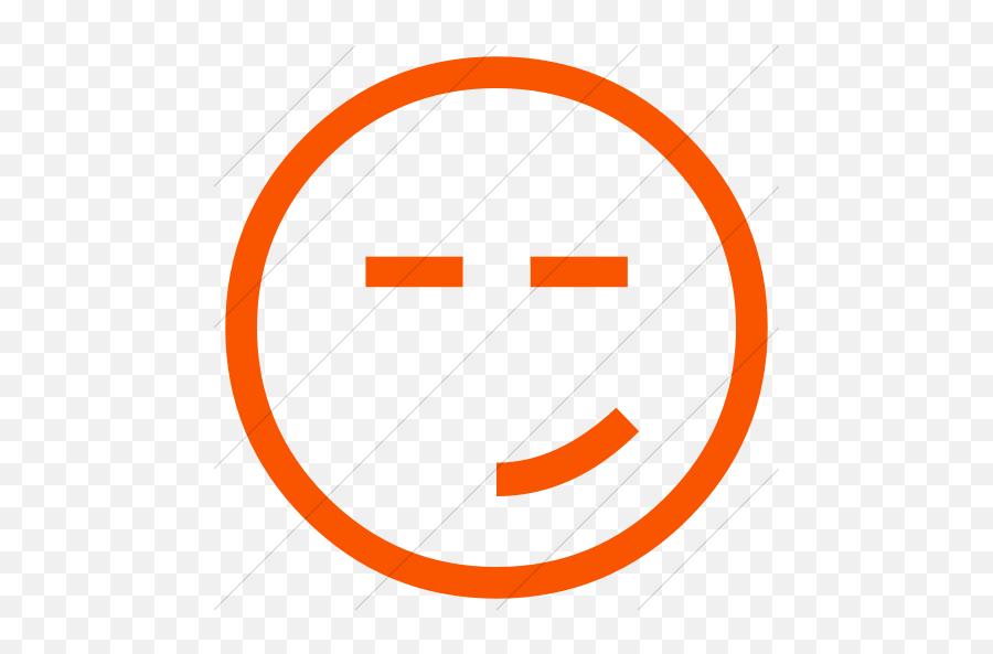 Orange Classic Emoticons Smirking Face Icon - Circle Emoji,Smirking Emoticon