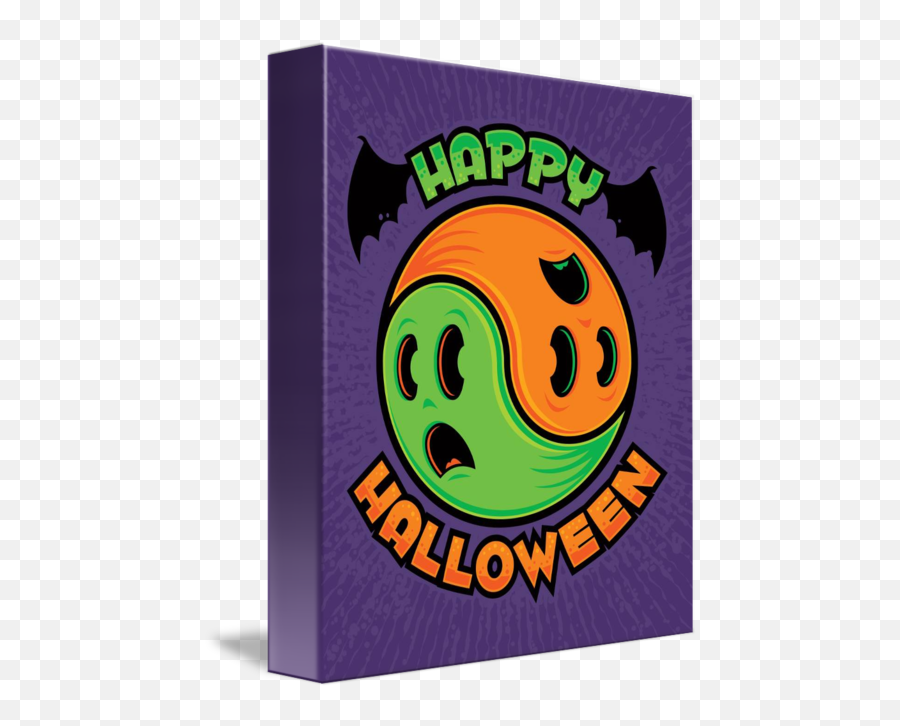 Happy Halloween Ghost Yin - Clip Art Emoji,Yin Yang Emoticon
