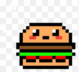 Hamburger Fries French Line Minecraft - Pixel Art Emoji