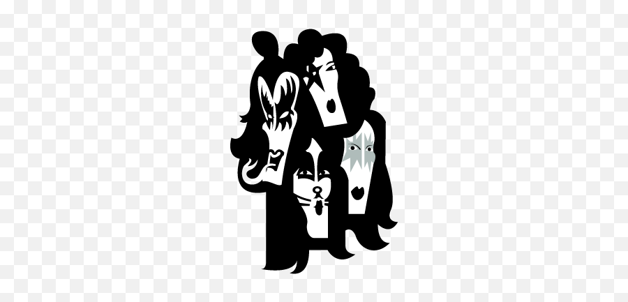 Logo With Kiss Clipart Png - Kiss Band Silhouette Vector Emoji,Kiss Band Emoji