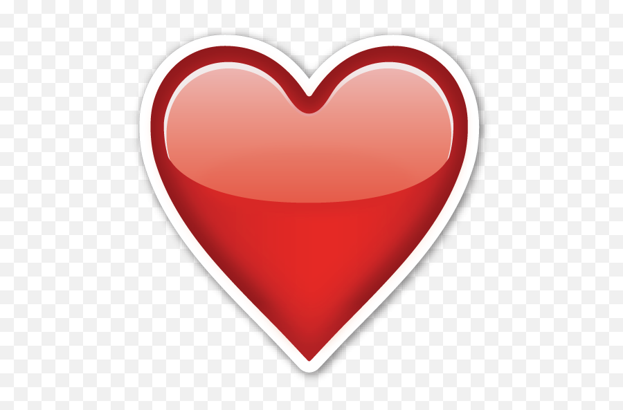 Red Heart Emoji White Border - Heart Emoji Png Transparent,Emoji Border