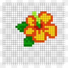 Popular Bead Patterns - Cane In Pixel Art Emoji,Hawaiian Flower Emoji