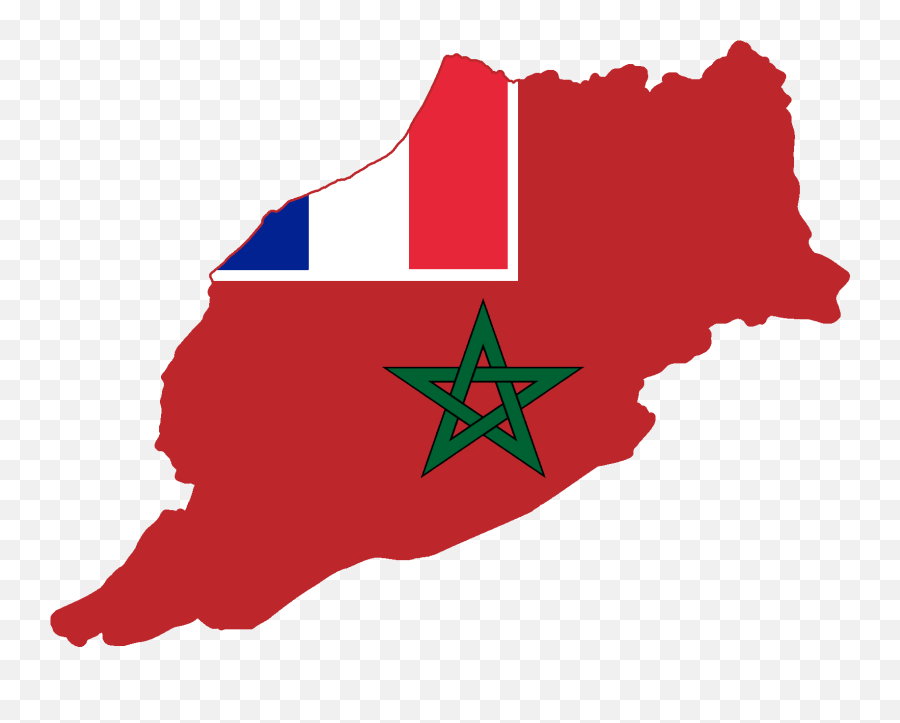 Flag Map Of French Morocco - Morocco Flag And French Emoji,French Flag Emoji