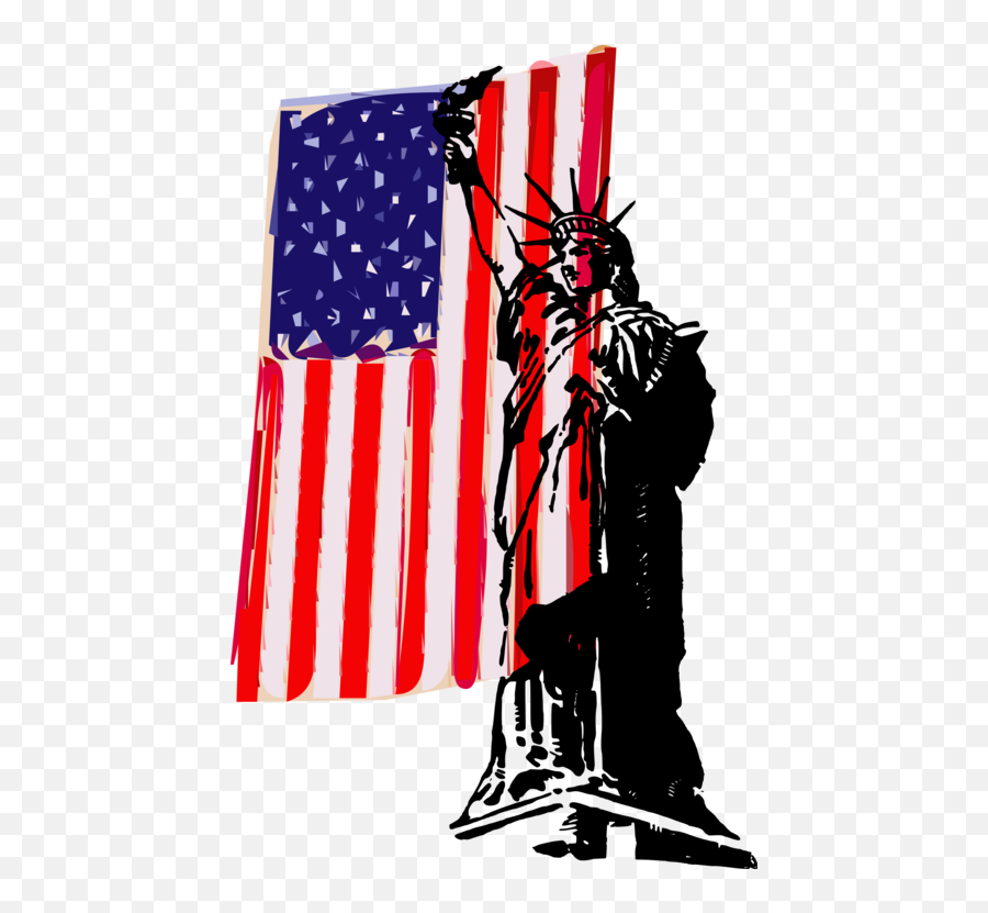 Statue Of Liberty Flag Of The United States Drawing - Creative Flag Drawing Usa Emoji,United States Flag Emoji