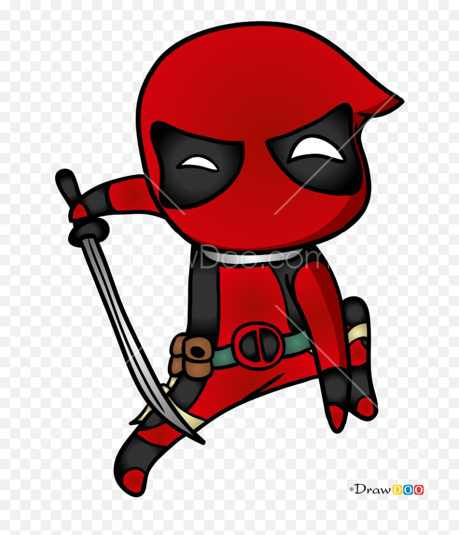 How To Draw Deadpool Chibi Superheroes - Chibi Superheroes Drawings Emoji,Deadpool Emojis