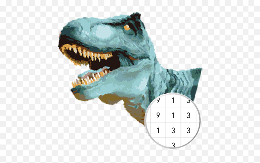 Dinosaurs Color By Number - Jurassic Art Pixel Aplikacije Animal Figure Emoji,Fang Emoji