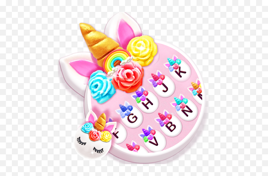 Sweeties Unicorn Keyboard - Flower Sweetie Unicornio Emoji,Unicorn Emoji Cake