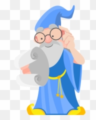 Wizard Man Magic Beard Sorcerer - Wizard Clipart Png Emoji,Magic Wand Emoji