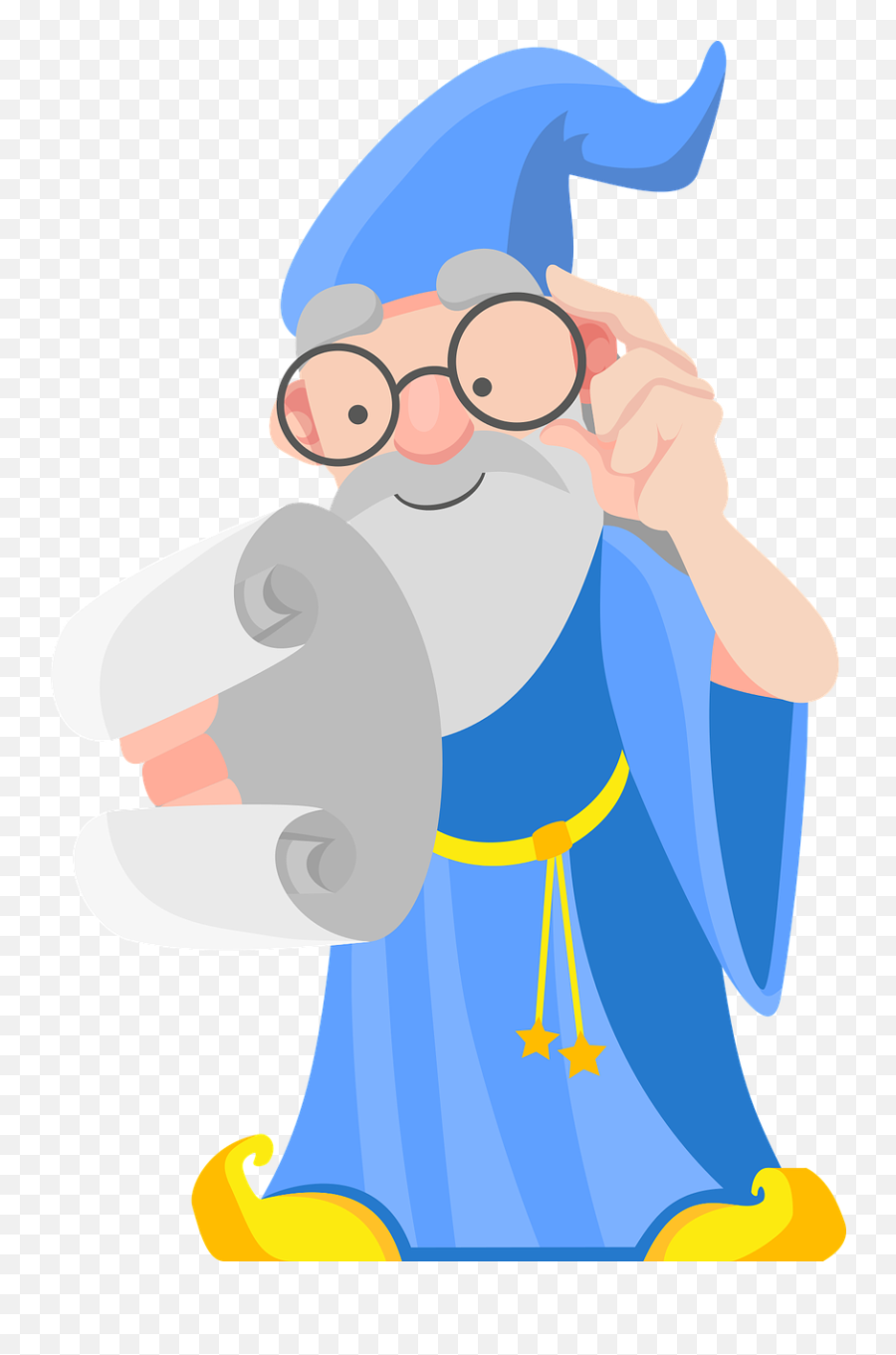 Wizard Man Magic Beard Sorcerer - Wizard Clipart Png Emoji,Magic Wand Emoji