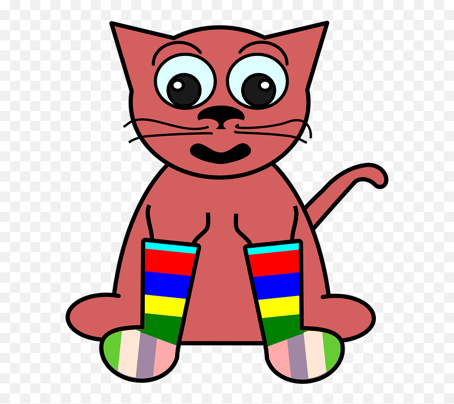 Free Friendly Happy Vectors - Cat Socks Cartoon Emoji,Backpack Emoji