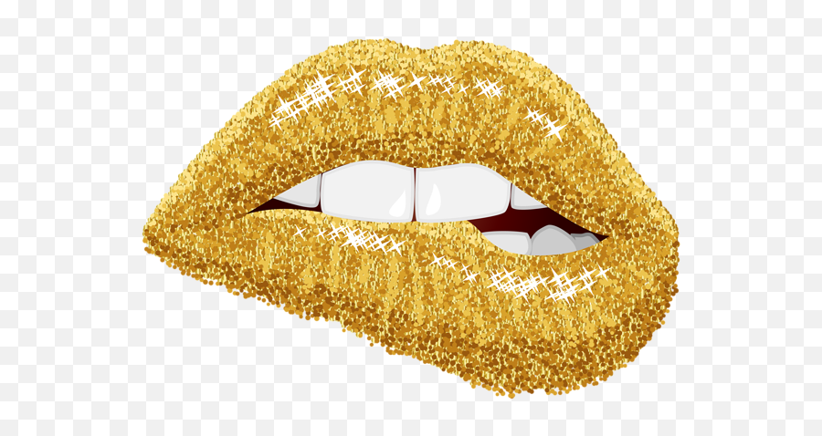 Gold Lips - Gold Lips Clipart Emoji,Big Wet Kiss Emoji