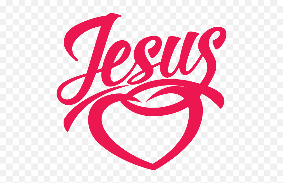 Jesus Lettering Heart With Ichthus Transfer Sticker - Emblem Emoji,Maroon Heart Emoji