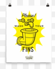 Spongebob Squarepants Wash Your Fins Premium Satin Poster - Wash Your Fins Spongebobo Emoji,Drum Set Emoji