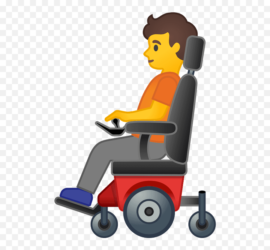 Motorized Wheelchair Emoji Clipart - Man In Motorized Wheelchair Emoji,Wheelchair Emoji