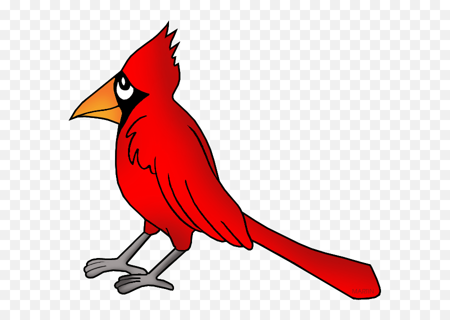 Red Clipart Cardinal Red Cardinal - Virginia State Bird Clipart Emoji,Cardinals Emoji