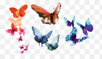 Watercolor Butterflies Set Butterfly watercolor - Transparent Background Flying Png Emoji