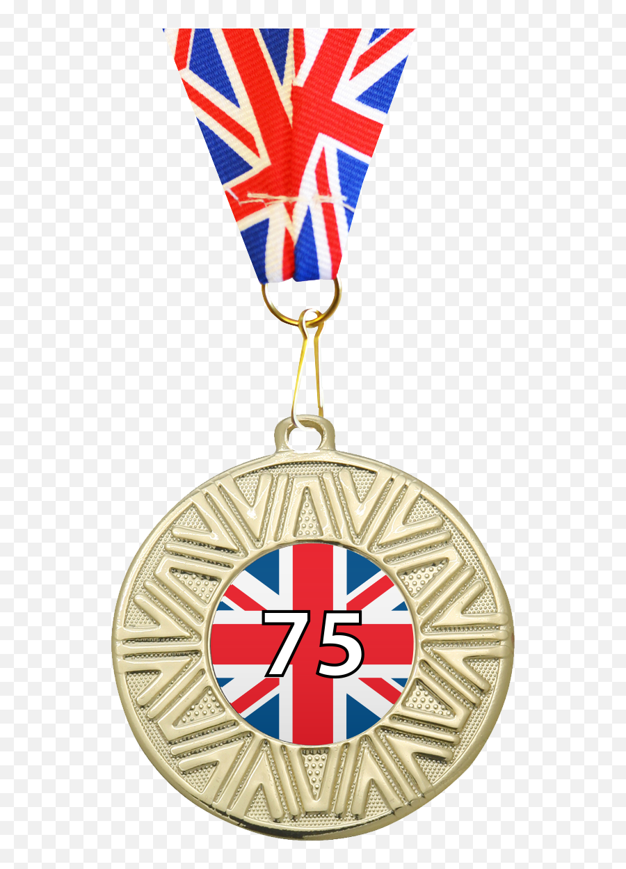 Ve Day Special Edition 75th Anniversary Medal Gold With Union Flag Medal Ribbon 50mm 2 - Medal Emoji,Eu Flag Emoji