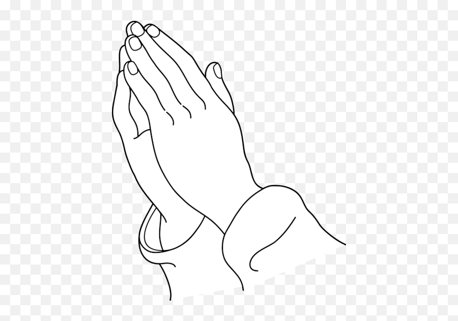 Praying Hands Clipart 9 - Outline Of Praying Hands Emoji,Black Praying Hands Emoji