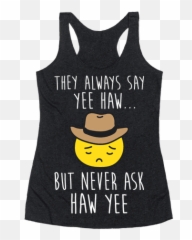 Emoji Racerback Tank Tops - Training To Be A Magical Girl,Sad Cowboy Emoji Transparent