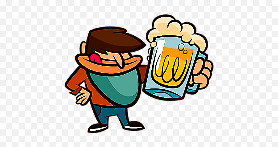 Beer Cerveza Cerveja Emojistickers Emoj - Clip Art,Beer Drinking Emoji