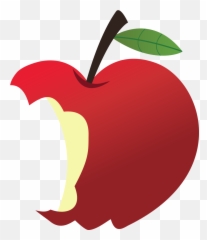 Clipart Black And White Stock Png Files - Apple With Bite Emoji