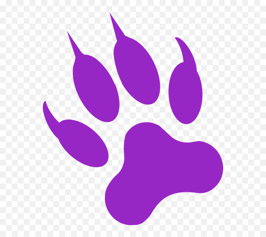 Paw Print Wolf - Purple Cat Paw Print Emoji,Paw Print Emoticon