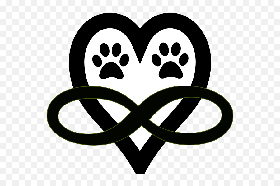 Pawprint Clipart Heart Pawprint Heart - Heart And Paw Print Clipart Emoji,Single Paw Emoji
