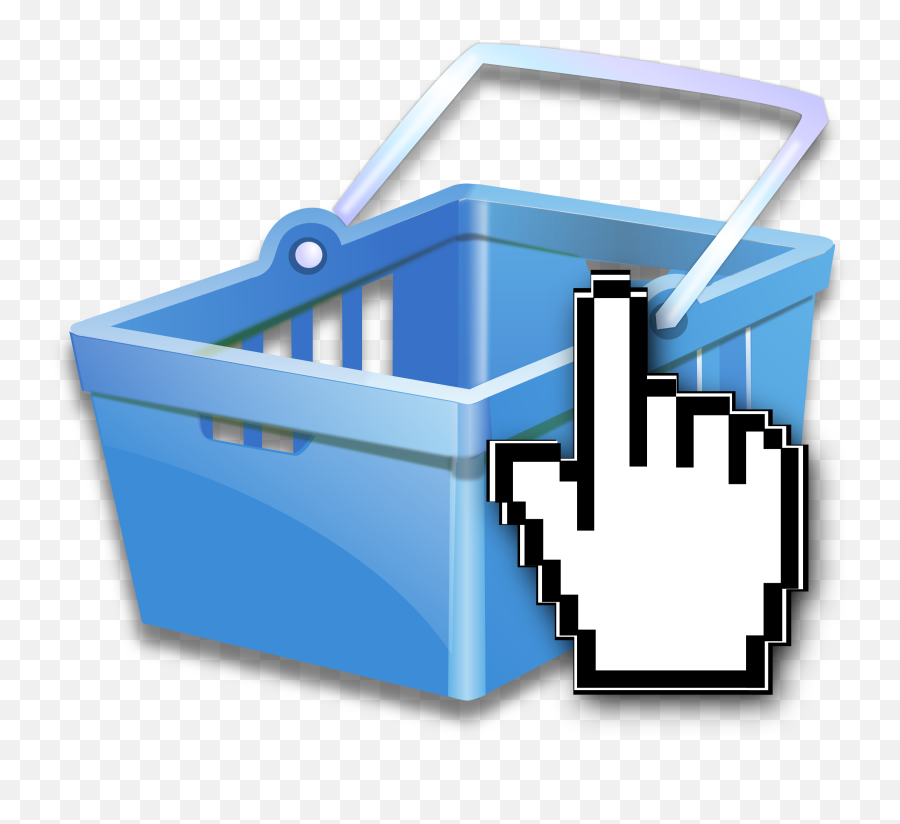 Basket With Pointer Icon Vector Clipart - Types Of Online Shopping Emoji,Emoji Lightning Bolt And Umbrella