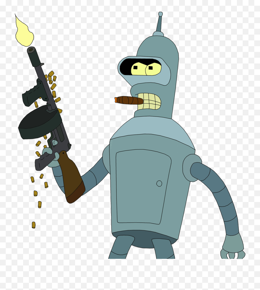 Futurama Bender With Gun Transparent - Bender Futurama Png Emoji,Bender Emoji
