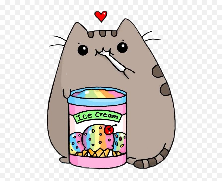 Ice Cream Cute Drawings Pusheen - Ice Cream Pusheen Cat Emoji,Pusheen The Cat Emoji